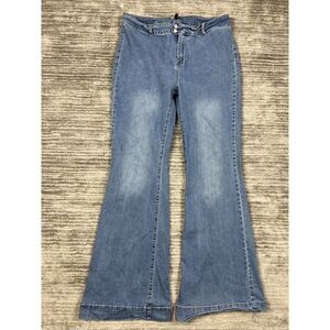 Fashion Nova Jeans Women 13 Blue Denim Bootcut Flare‎ Stretch Casual